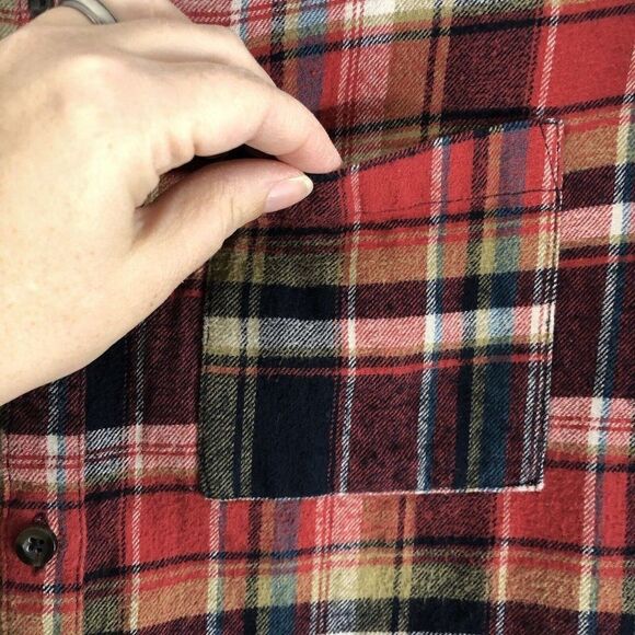 Forever 21 Womens Small Long Sleeve Flannel Shirt Red Button Down Western Rodeo - Picture 2 of 10